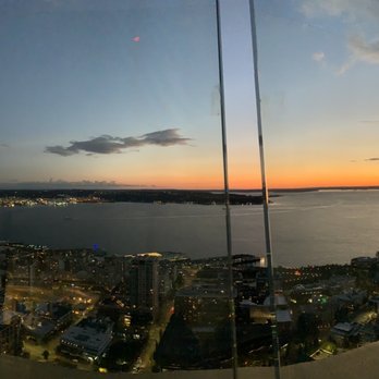 Space Needle - View from Space Needle at sunset - Landmarks & Historical Buildings Near Me - Seattle, Washington Space Needle - View from Space Needle at sunset - Landmarks & Historical Buildings Near Me - Seattle, Washington