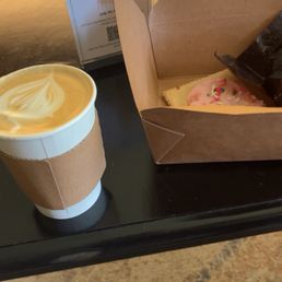 Latte w/ Monkey bread and a Pop tart