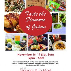 Niagara Kyo-Mart - Free Sampling, Free admission.  You can sample a variety of Japanese specialty foods, desserts, and snack!!