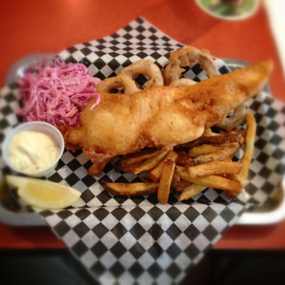 Halibut fish with Frings, Tartar & Creamy Coleslaw. Halibut fish with Frings, Tartar & Creamy Coleslaw.