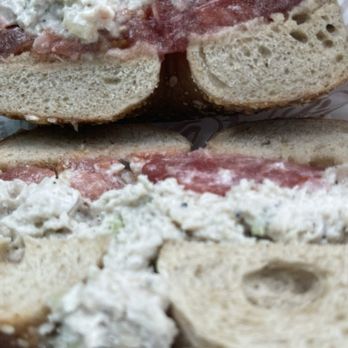 Manhattan Bagel - Delicious Chicken Salad on Everything Bagel - Bagels Near Me - Newtown Square, Pennsylvania Manhattan Bagel - Delicious Chicken Salad on Everything Bagel - Bagels Near Me - Newtown Square, Pennsylvania