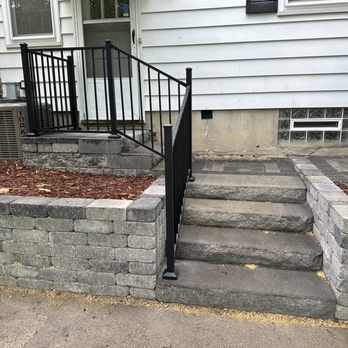 Luna's Outdoor Solutions - New paver steps and railing and retaining wall - Gardeners Near Me - Minneapolis, Minnesota Luna's Outdoor Solutions - New paver steps and railing and retaining wall - Gardeners Near Me - Minneapolis, Minnesota