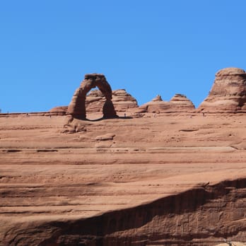 Arches National Park - View of Delicate Arch from Upper Lookout. With zoom. - Parks Near Me Arches National Park - View of Delicate Arch from Upper Lookout. With zoom. - Parks Near Me