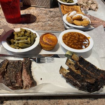Big John's Rockin BBQ - Pick Two Combo: Ribs and Brisket with Green Beans and Baked Beans - Barbeque Near Me - Kissimmee, Florida