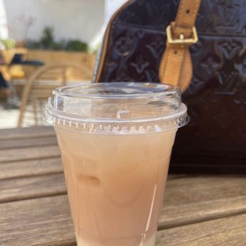 Black Elephant Coffee - Burbank - Ultraviolet Strawberry Lavender CBD Tea with a splash of oat milk - Coffee & Tea Near Me - Burbank, California