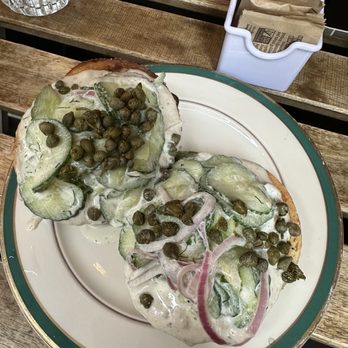 Gertrude's - Bluefish bagel - Hy's bagel - New American Near Me - Brooklyn, New York