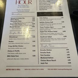 Happy Hour menu Happy Hour menu
