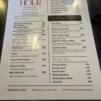 Metropolitan Bar & Grill - Happy Hour menu - New American Near Me - Englewood, Colorado Metropolitan Bar & Grill - Happy Hour menu - New American Near Me - Englewood, Colorado