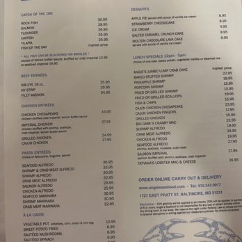 Angie's Seafood - Menu - Seafood Near Me - Baltimore, Maryland