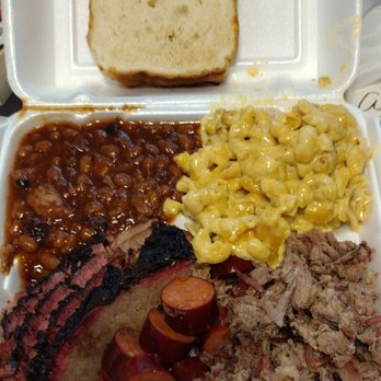 Catch The Smoke BBQ - 3 Meat Dinner with 2 sides! Husband said everything tasted fantastic!! - Food Trucks Near Me - Del City, Oklahoma Catch The Smoke BBQ - 3 Meat Dinner with 2 sides! Husband said everything tasted fantastic!! - Food Trucks Near Me - Del City, Oklahoma