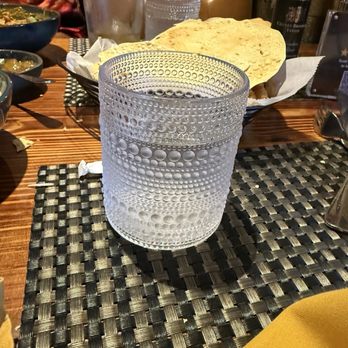 Holi Indian Grill - Even their water glasses are fancy! - Indian Near Me - Panama City, Florida