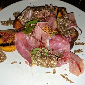 Turtle + The Wolf - Truffled Grilled Cheese - grilled peach, speck ham, mustard seed, shaved summer truffle - New American Near Me - Montclair, New Jersey