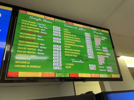 Menu photo 2 Tortilleria La Sabrosa Plano, TX