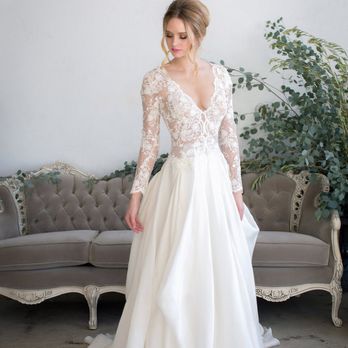 JINZA Couture Bridal - 2017 Collection - Bailey French Alencon Lace illusion top with Italian Zaza skirt - Bridal Near Me - San Francisco, California JINZA Couture Bridal - 2017 Collection - Bailey French Alencon Lace illusion top with Italian Zaza skirt - Bridal Near Me - San Francisco, California