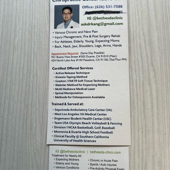 Kang Chiropractic - Bethesda - Chiropractors Near Me - Duarte, California