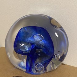 Moonlight Glass - One of the paperweights - jumbo rock style! Option to make a more spherical - round shape too.