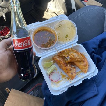 The Birria Kitchen - Birria tacos & a bottle of Coca-cola - Tacos Near Me - Edison, New Jersey