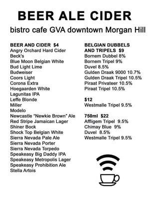 Menu photo 8 GVA Cafe Morgan Hill, CA