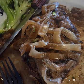 Saltgrass Steak House - Rib eye with smothered onions - Steakhouses Near Me - Houston, Texas Saltgrass Steak House - Rib eye with smothered onions - Steakhouses Near Me - Houston, Texas