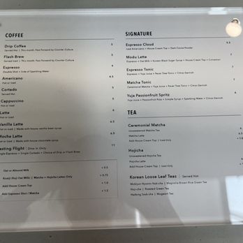 Modu Cafe - Current menu - Coffee & Tea Near Me - Los Angeles, California