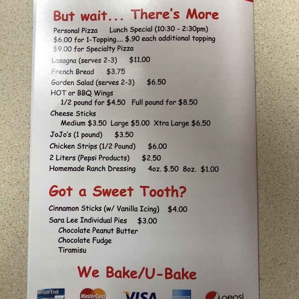 Fat Cat Pizza - Menu - Pizza Near Me - Brookings, Oregon