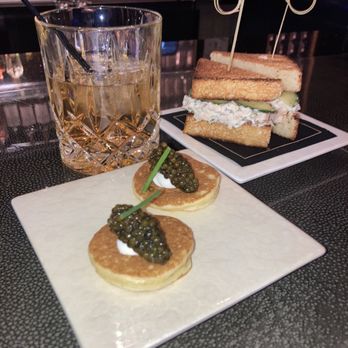 Aqua - *Kaluga Blinis *Smoked Trout Sandwich - Seafood Near Me - Las Vegas, Nevada