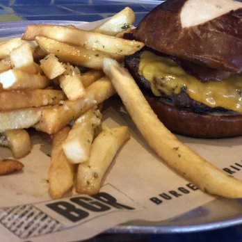 BGR Burgers Grilled Right - Pretzel burger and garlic fries - Burgers Near Me - Columbia, Maryland BGR Burgers Grilled Right - Pretzel burger and garlic fries - Burgers Near Me - Columbia, Maryland