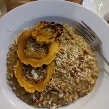 Lilla - Mind blowing risotto with acorn squash and pine nuts - Vegan Near Me - Portland, Oregon Lilla - Mind blowing risotto with acorn squash and pine nuts - Vegan Near Me - Portland, Oregon
