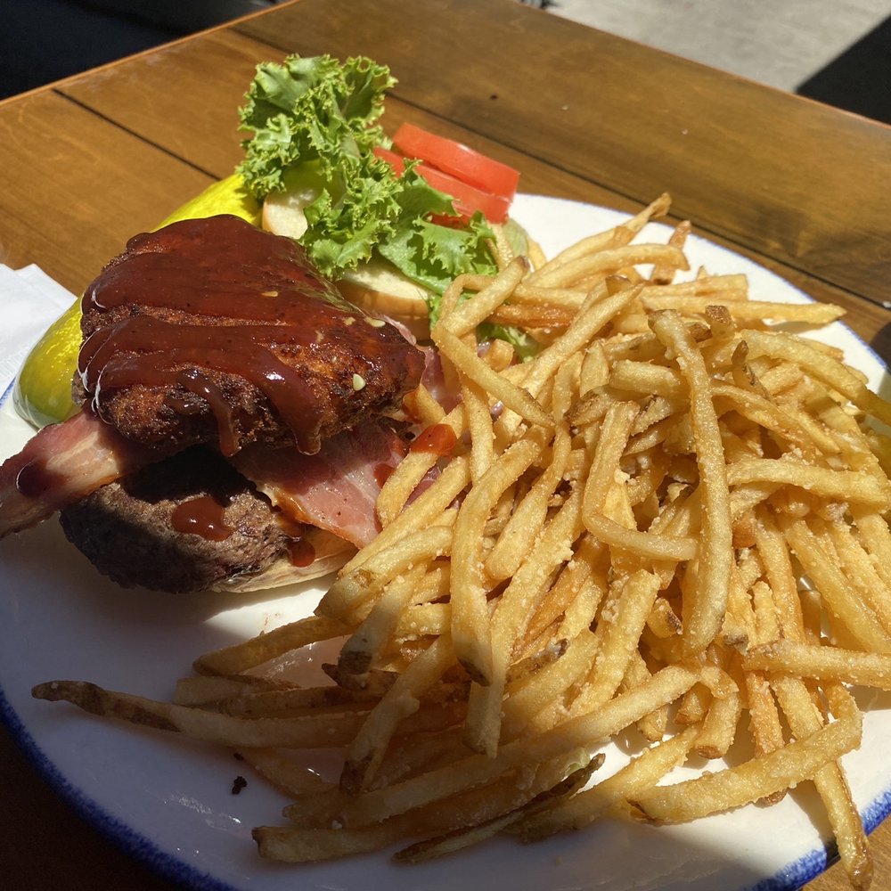 Bad Monkey - The Mac attack burger with Parmesan truffle fries substitute - Burgers Near Me - Ocean City, Maryland