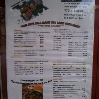 Crazy Ron's BBQ - The menu - Barbeque Near Me - Stone Mountain, Georgia