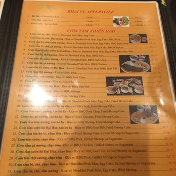 Com Tam Thien Hao - Menu - Vietnamese Near Me - Westminster, California