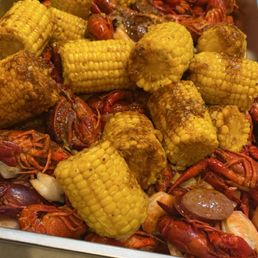 Crawfish, shrimp , corn, sausage Crawfish, shrimp , corn, sausage