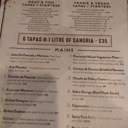 The Provincial - The menu at The Provincial