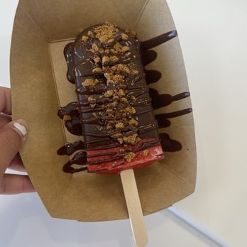 Joy Pops - Strawberry condense milk filling with chocolate - Desserts Near Me - Provo, Utah