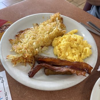 Denny's - Hash browns, scrambled eggs, bacon and sausage - Breakfast & Brunch Near Me - Anaheim, California
