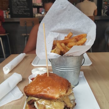 Nosh Kitchen Bar - Apocalypse Now burger and fries. - Sandwiches Near Me - Portland, Maine Nosh Kitchen Bar - Apocalypse Now burger and fries. - Sandwiches Near Me - Portland, Maine