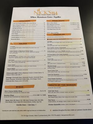 Menu photo 2 Nick's 114 Cafe New Cumberland, PA Menu photo 2 Nick's 114 Cafe New Cumberland, PA