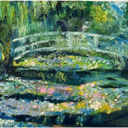 Dynamic Fine Arts - A peaceful Monet-inspired bridge, painted by one of our talented students.