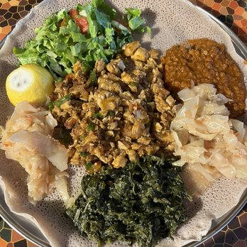 Keren Restaurant - Fish dulet with extra side of cabbage - Ethiopian Near Me - Washington, DC, District of Columbia
