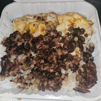 I Love Grill - Burnt corned beef hash and over hard egg - Pan Asian Near Me - Honolulu, Hawaii I Love Grill - Burnt corned beef hash and over hard egg - Pan Asian Near Me - Honolulu, Hawaii