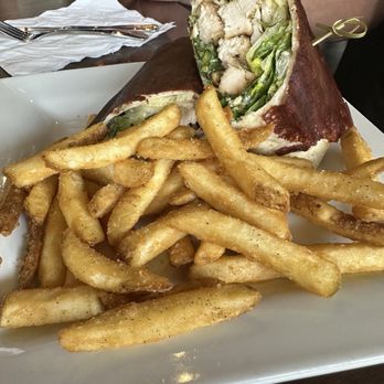 Black Label Tavern - Chicken Caesar wrap with fries - Salad Near Me - Shelby Township, Michigan
