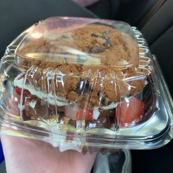 Tasty Beach Cafe - Chocolate chip cookie sandwich filled with brownie, cheesecake, strawberries, and marshmallows. - Cafes Near Me - Miami Beach, Florida Tasty Beach Cafe - Chocolate chip cookie sandwich filled with brownie, cheesecake, strawberries, and marshmallows. - Cafes Near Me - Miami Beach, Florida
