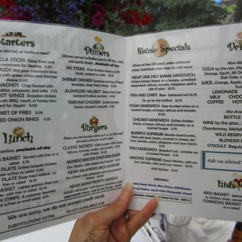 Monderosa Bar - a menu for a restaurant - Bars Near Me - Nenana, Alaska