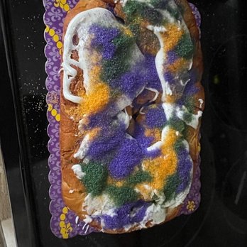Caluda's King Cake - My cousin in North Carolina's picture after she decorated one of the king cakes! - Bakeries Near Me - Harahan, Louisiana