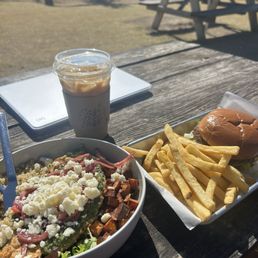 Smash Burger and East Pass Bowl and Cold brew Smash Burger and East Pass Bowl and Cold brew
