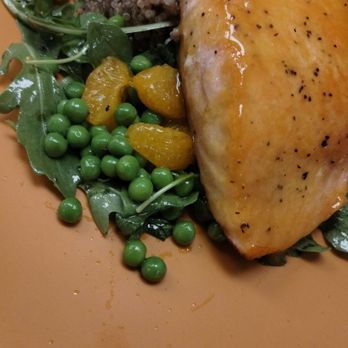 Savanna - Orange glazed salmon with quinoa and pea and citrus salad - Seafood Near Me - Gulf Shores, Alabama Savanna - Orange glazed salmon with quinoa and pea and citrus salad - Seafood Near Me - Gulf Shores, Alabama
