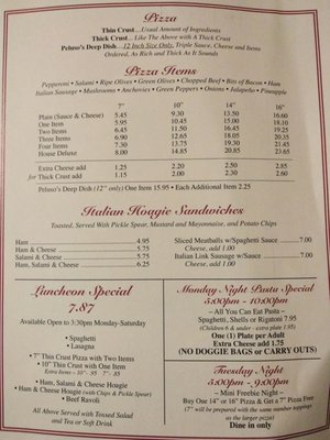 Menu photo 2 Peluso's Italian Restaurant Columbus, GA