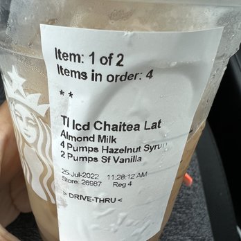 Starbucks - Iced chai latte in a tall cup ..they were out of vente cold cups - Coffee & Tea Near Me - Glenarden, Maryland