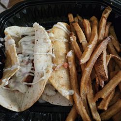 Holt Bros BBQ - Pork belly tacos and FFs