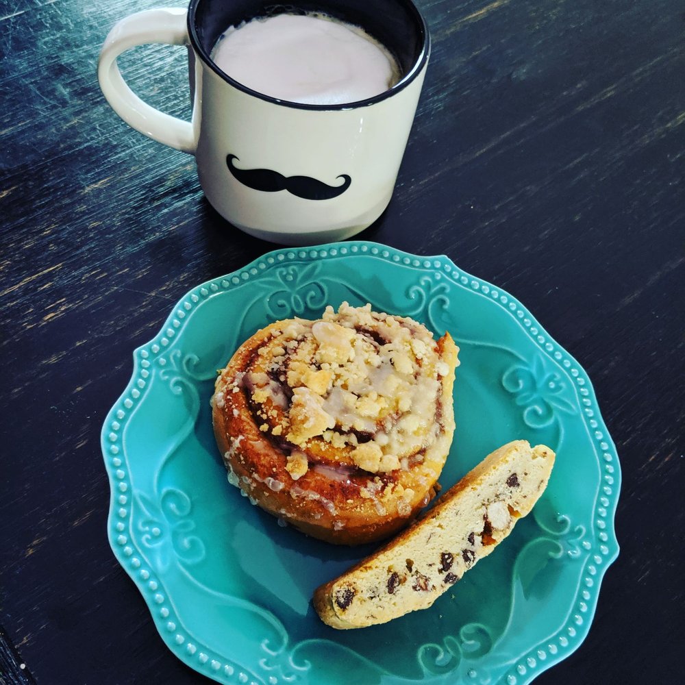 Rheinlander Bakery - Cinnamon roll streusel and chocolate hazelnut biscotti with morning cappuccino at home! - Bakeries Near Me - Arvada, Colorado Rheinlander Bakery - Cinnamon roll streusel and chocolate hazelnut biscotti with morning cappuccino at home! - Bakeries Near Me - Arvada, Colorado